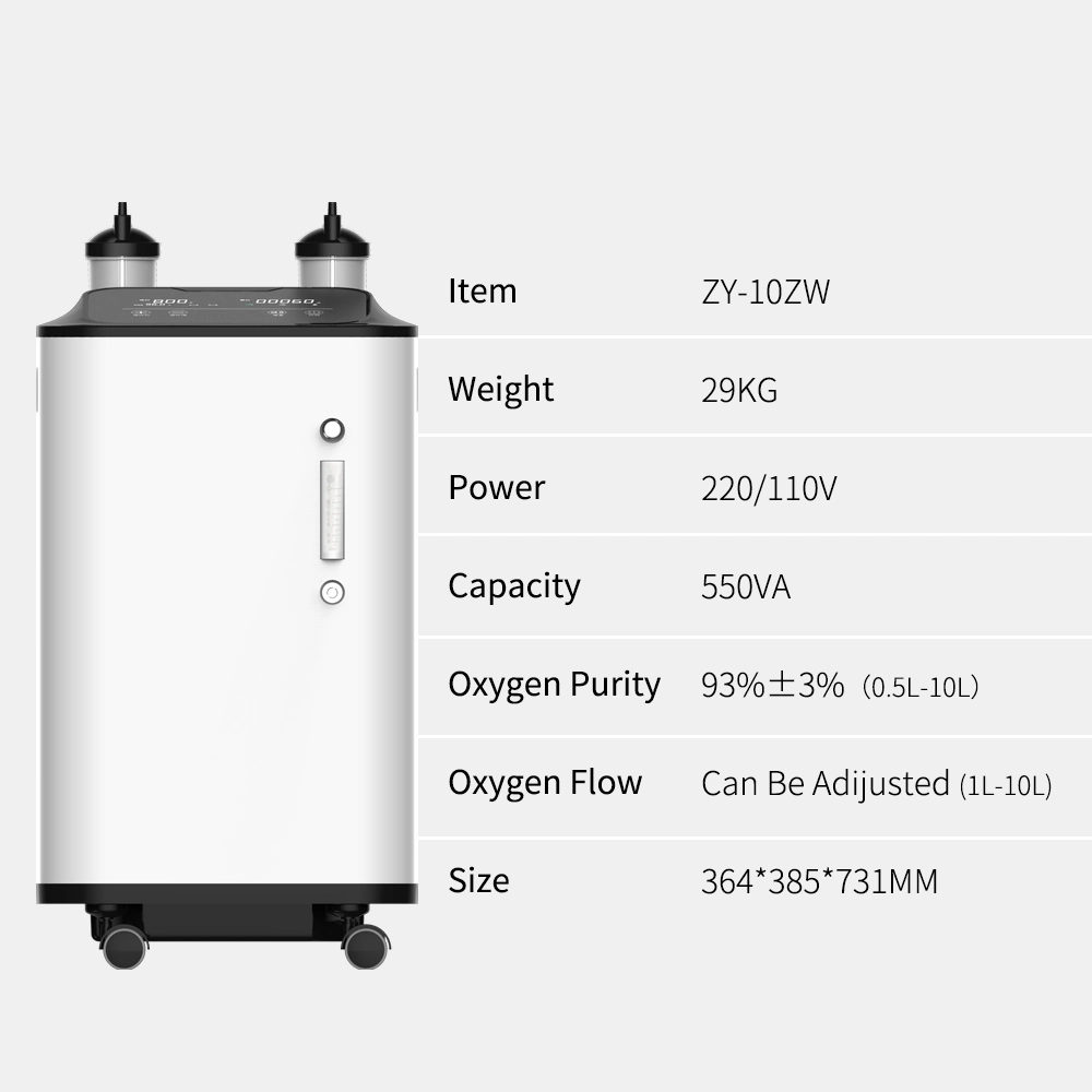 Medical Equipment High Purity 10L Quite Homecare Oxygen Concentrator High Purity